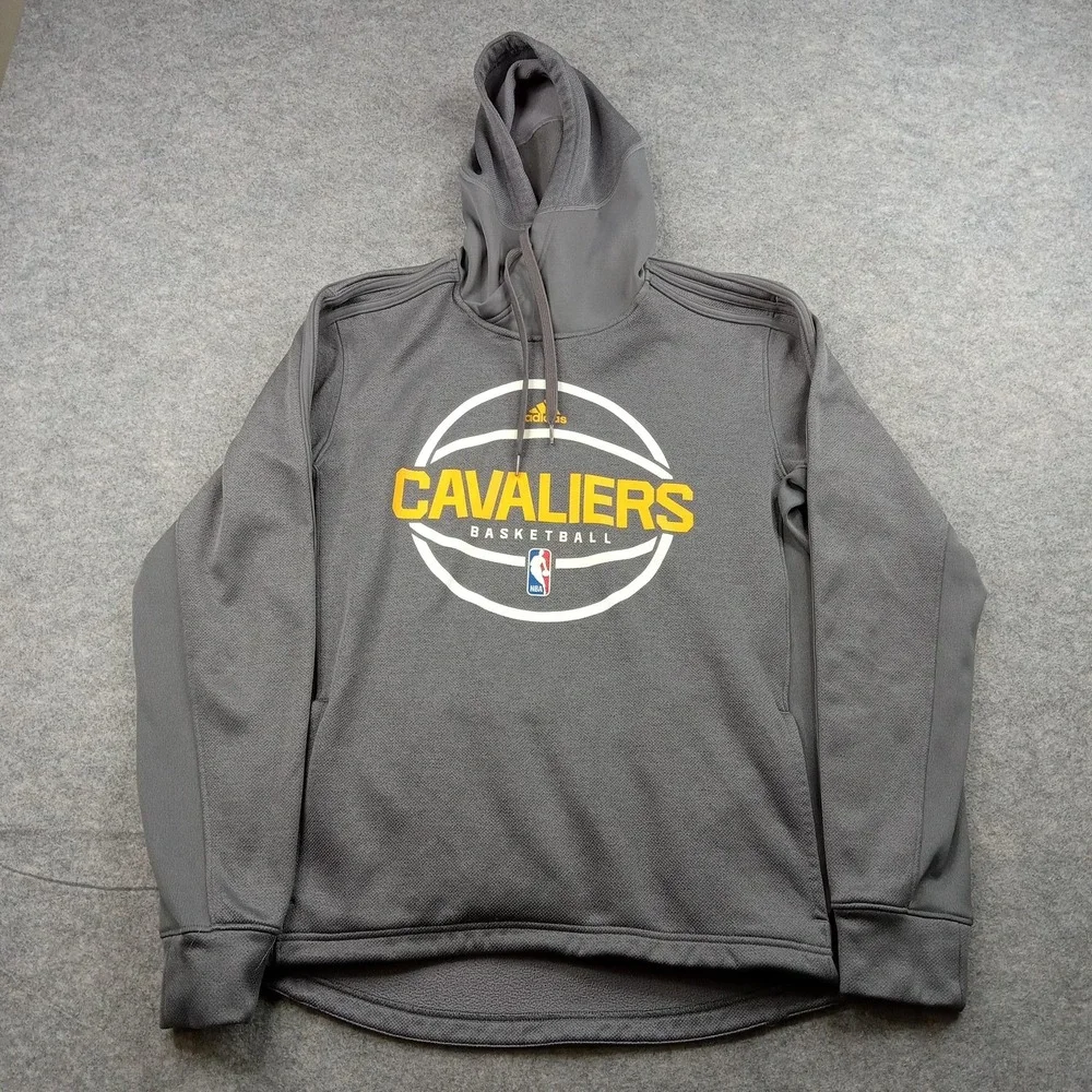 Cleveland Cavaliers Hoodie Mens Medium Gray NBA Basketball Adidas Pullover